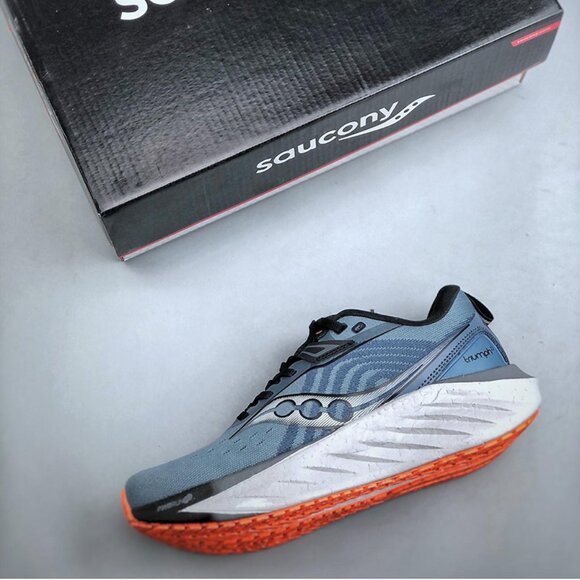 Saucony Triumph 22 Blue Sports Jogging Shoes - Picture 3 of 9